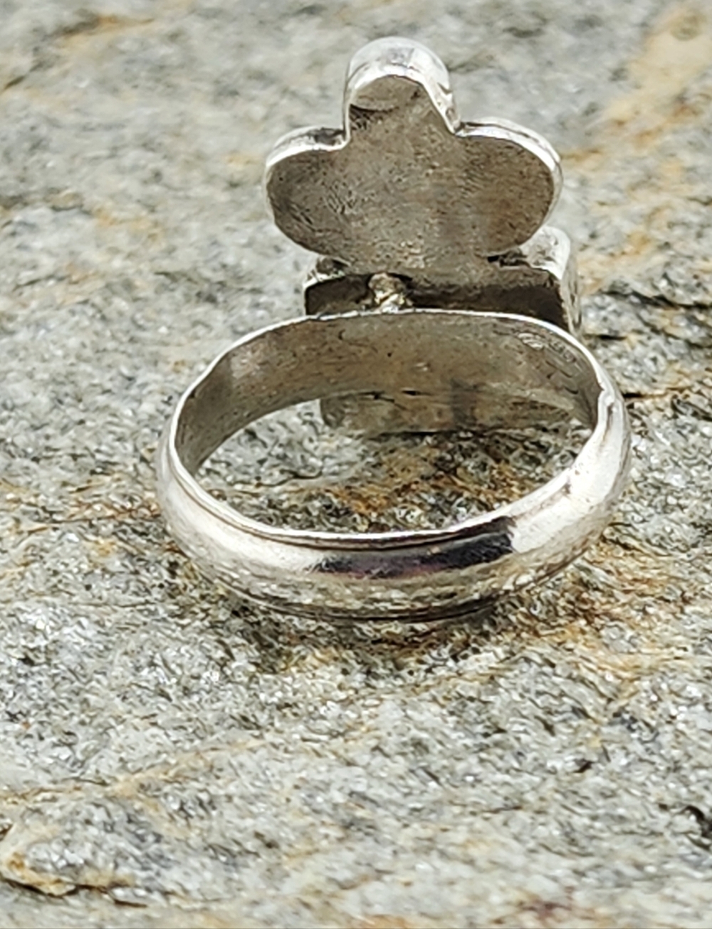GARNET & CLEAR ZIRCONIA HANDMADE RING IN STERLING SILVER RECYCLED METAL SZ 6 - Picture 13 of 14